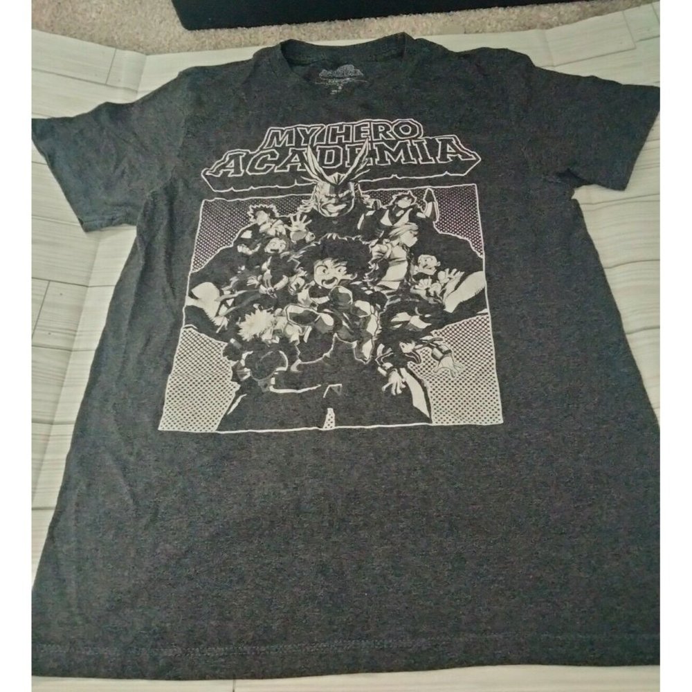 My Hero Academia Adult Small Gray Short Sleeve Graphic T Shirt Anime Funimation